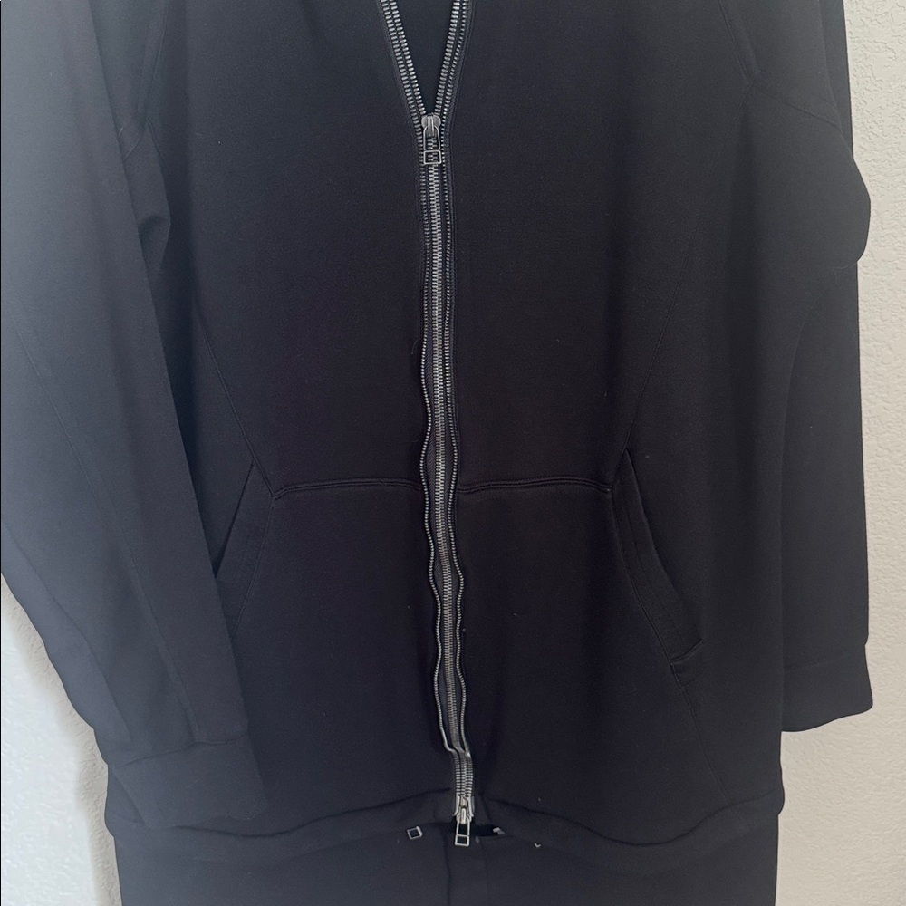 Helmut Lang Black Longline Zip Hoodie size large - Picture 3 of 10